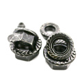 M8 black zinc black oxide hex flange nut with serrated carbon steel Grade 4 grade 8 grade6